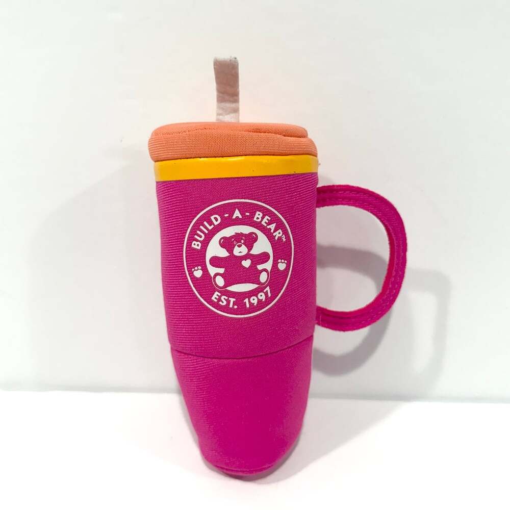 Build-A-Bear Stanley Pink & Orange Water Tumbler Plush Accessory